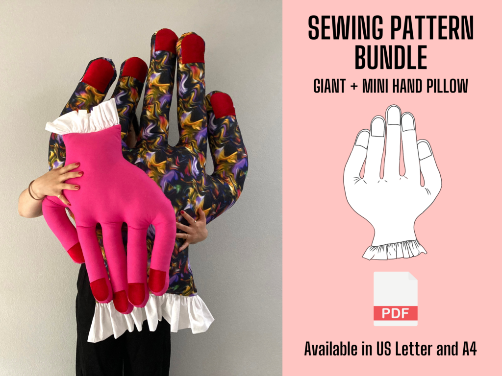 Hand Pillow Sewing Pattern PDF for sale on Etsy 