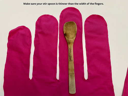 Use a wooden stir spoon to help turn the pillow inside out