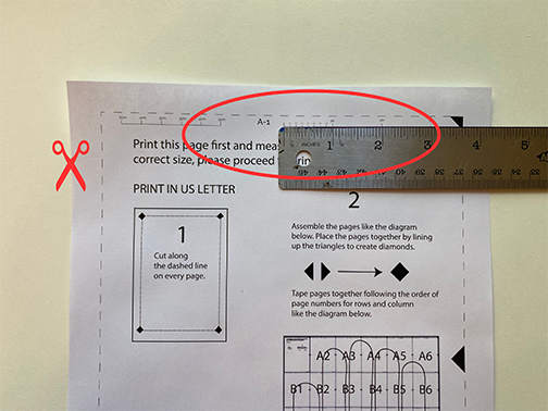 measure the printed pdf sewing pattern and make sure that it is the correct size. 